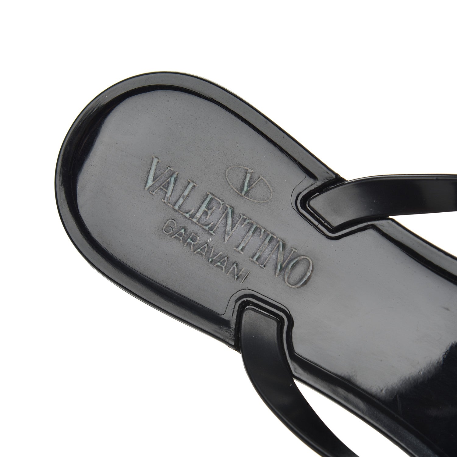 Valentino Garavani PVC Jelly Rockstud Bow Thong Sandals 37 Black 6 of 13