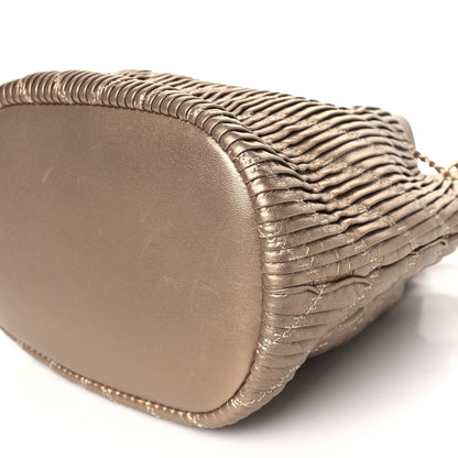 Chanel Metallic Lambskin Coco Pleats Drawstring Bag Gold 10 of 11