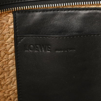 Loewe Raffia Nappa Calfskin Small Paseo Basket Bag Natural Black 6 of 9