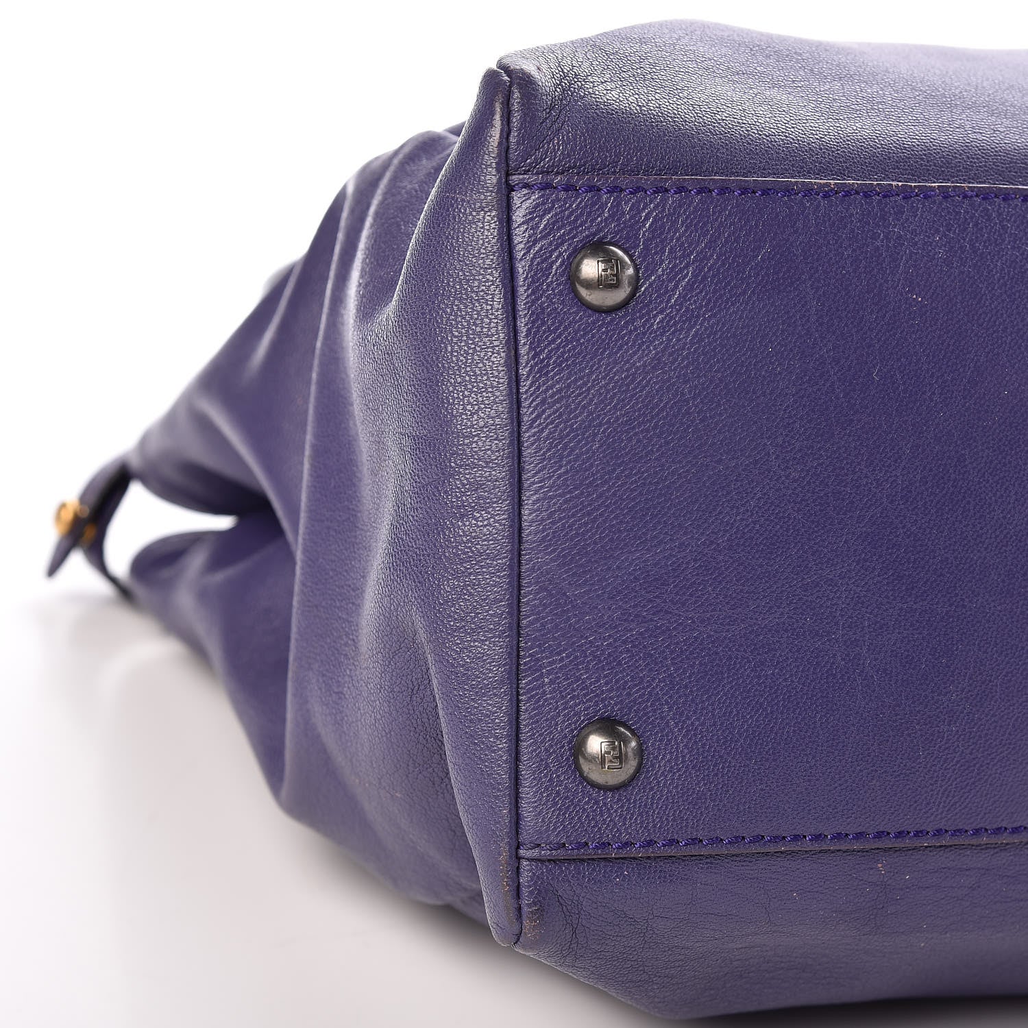 Fendi Goatskin Zucca Large Peekaboo Iconic Satchel Purple 10 of 14