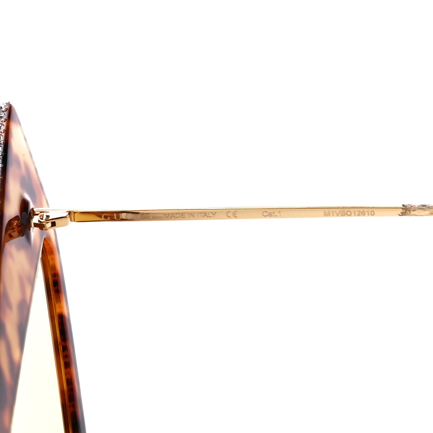 Gucci Acetate Crystal Geometric Sunglasses GG0430S Havana 5 of 6