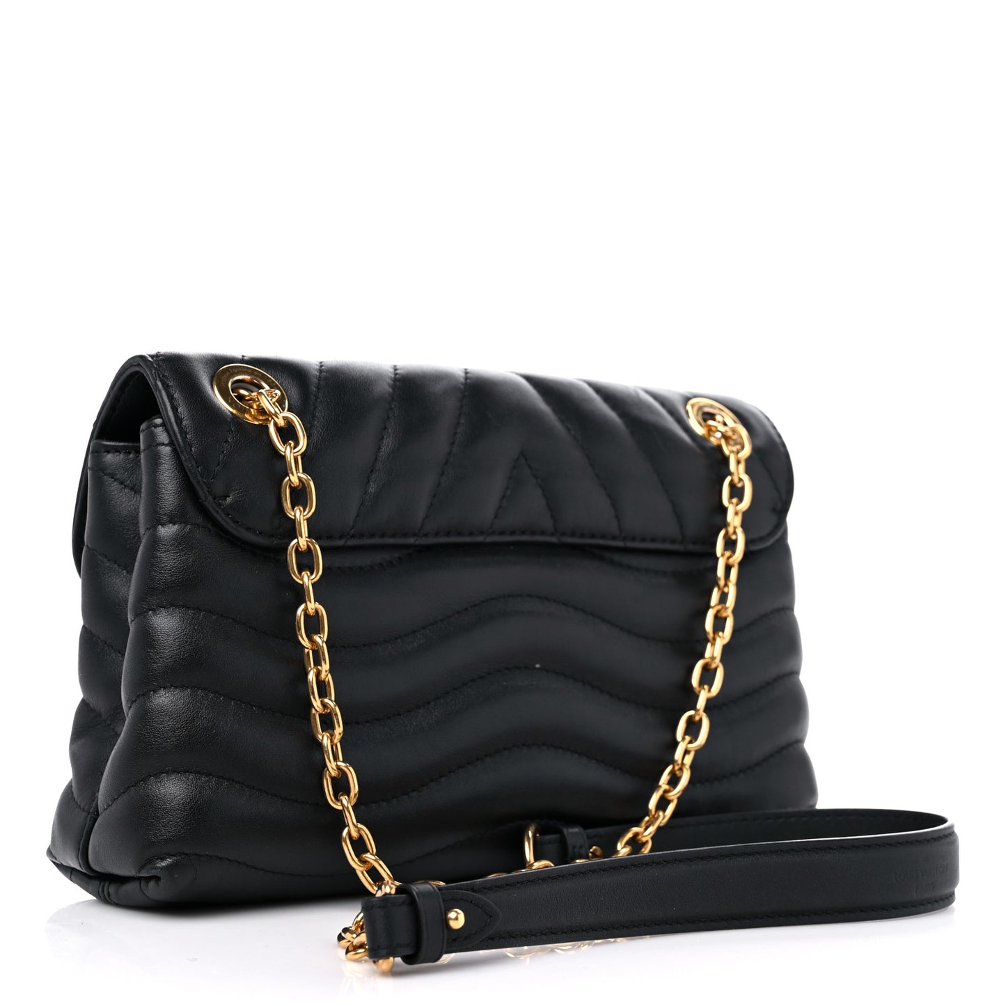 Calfskin LV New Wave Chain Bag Black