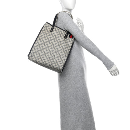 Gucci GG Plus Monogram Small Signature Web Loop Vertical Tote Navy 2 of 16