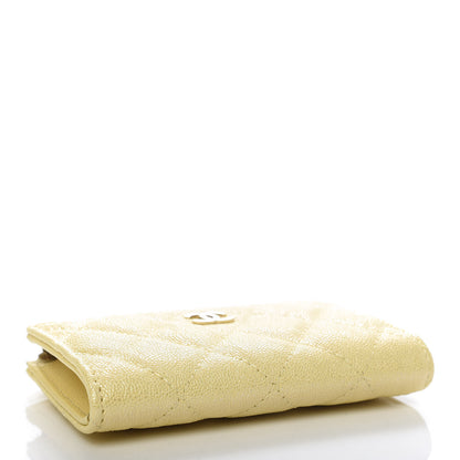 Chanel Iridescent Caviar Quilted Key Holder Case Yellow 4 of 8