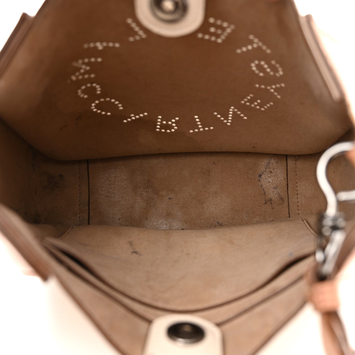 Eco Alter Nappa Perforated Logo Mini Crossbody Beige