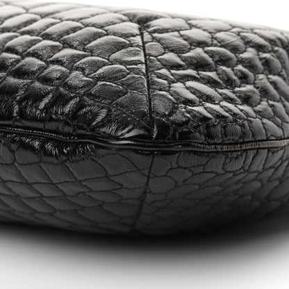 Saint Laurent Patent Crocodile Embossed Tribute Tote Black 10 of 15