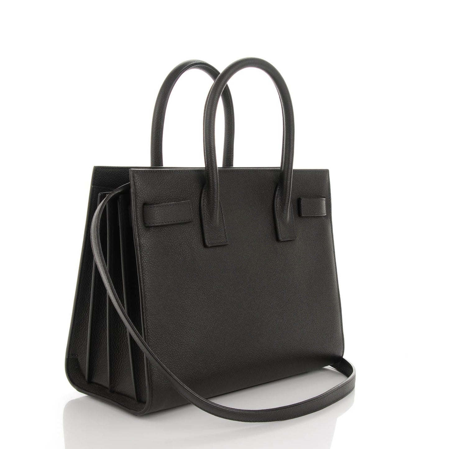 Grained Calfskin Baby Sac De Jour Coal