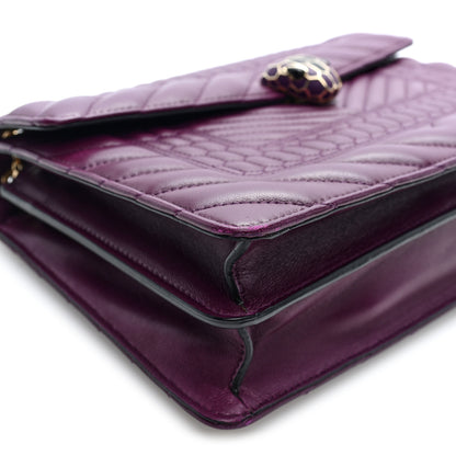 Bulgari Nappa Quilted Serpenti Forever Shoulder Bag Plum 9 of 10