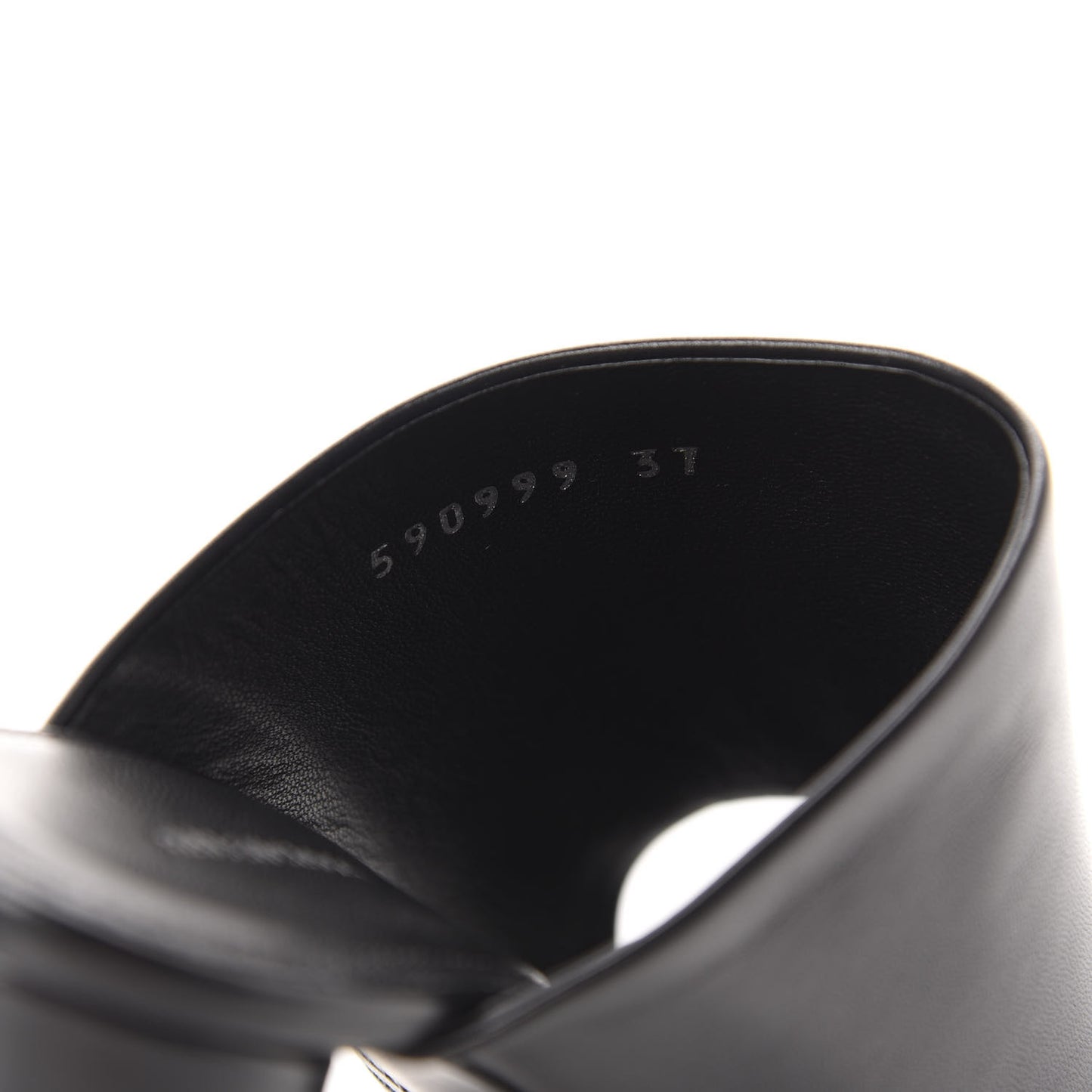 Shiny Sheepskin Oval 90mm Mule Pump 37 Black White