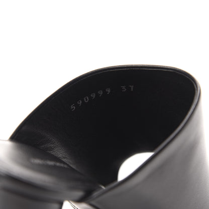 Balenciaga Shiny Sheepskin Oval 90mm Mule Pump 37 Black White 8 of 10