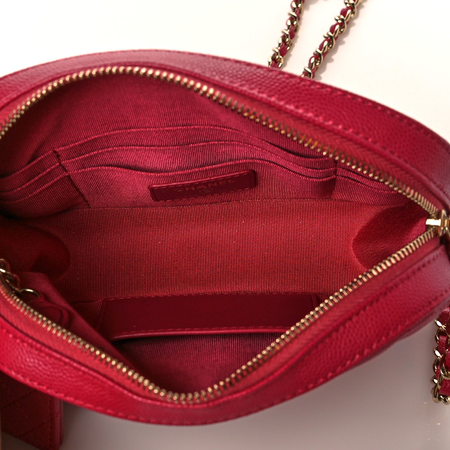 Caviar Quilted Camera Case Dark Pink