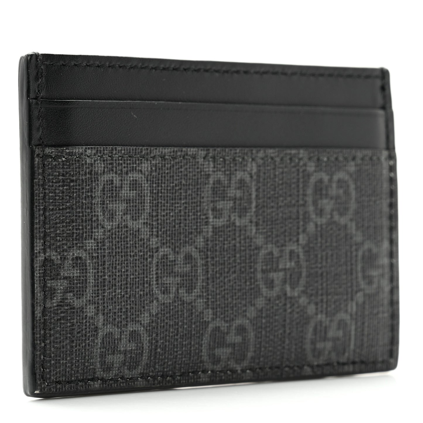 GG Supreme Monogram Kingsnake Card Case Black Grey