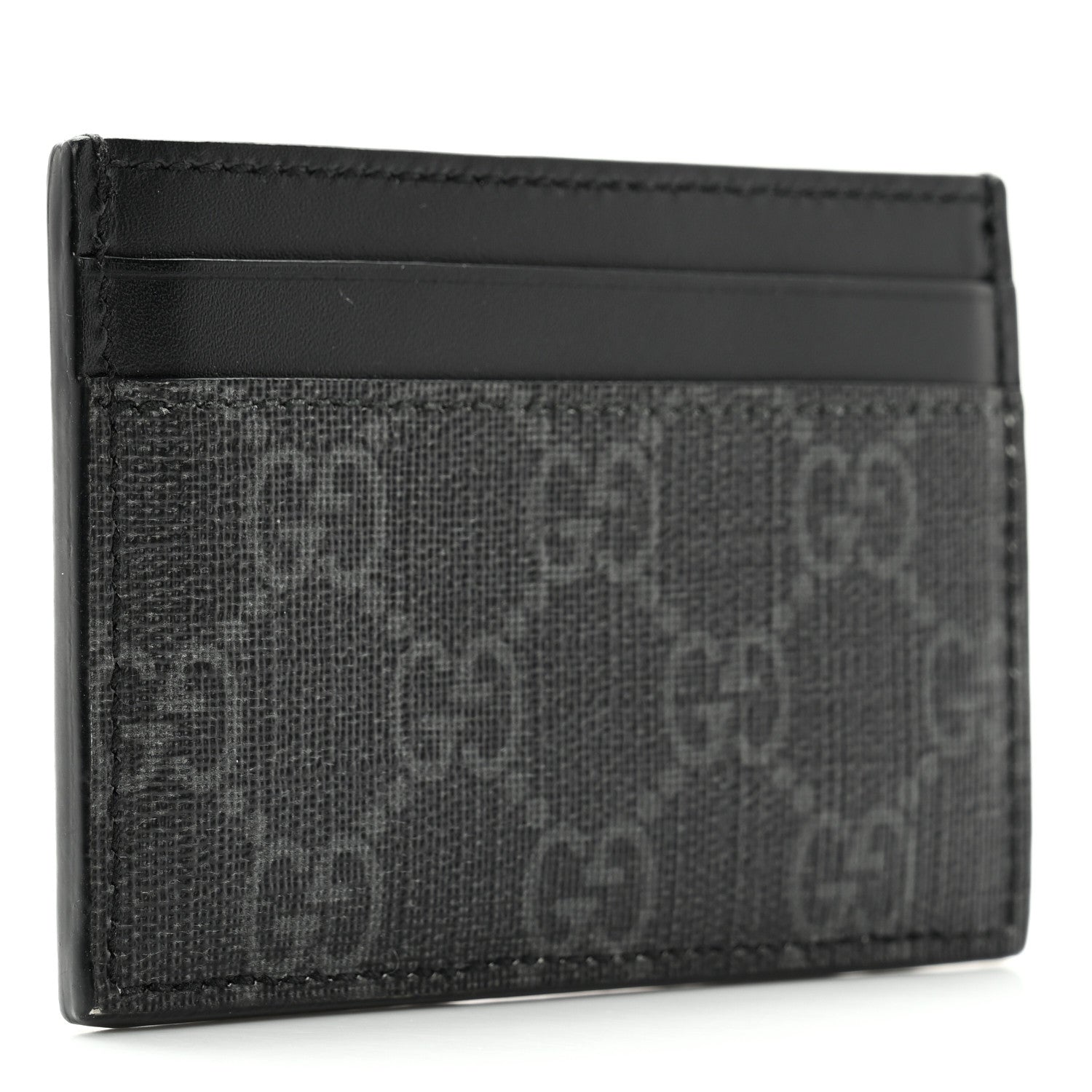 Gucci GG Supreme Monogram Kingsnake Card Case Black Grey 3 of 10