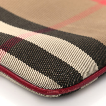Burberry House Check Derby Peyton Crossbody Clutch Bag Russet Red 9 of 12