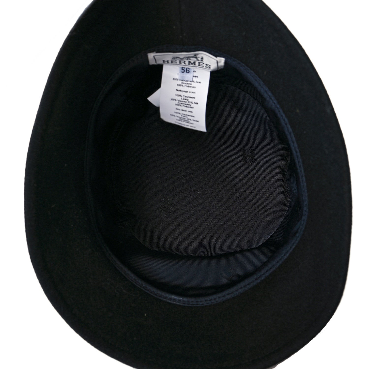 Hermes Cashmere Debbie Charms Bucket Hat 56 Black 6 of 7