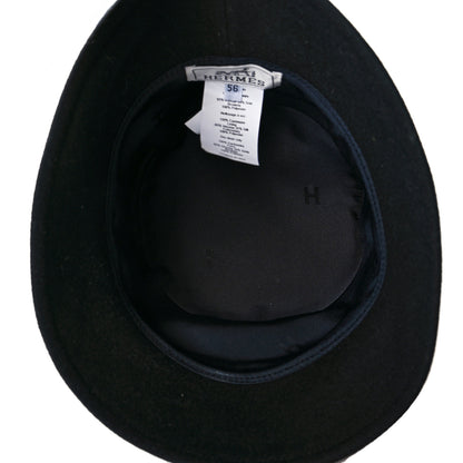 Hermes Cashmere Debbie Charms Bucket Hat 56 Black 6 of 7