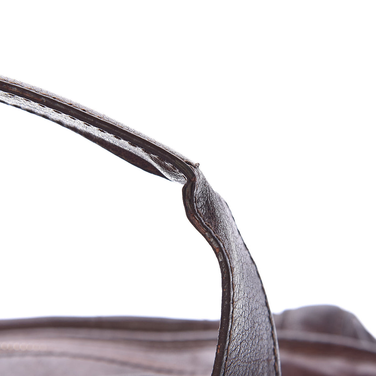 Calfskin Stitched Outdoor Ligne Bowler Brown