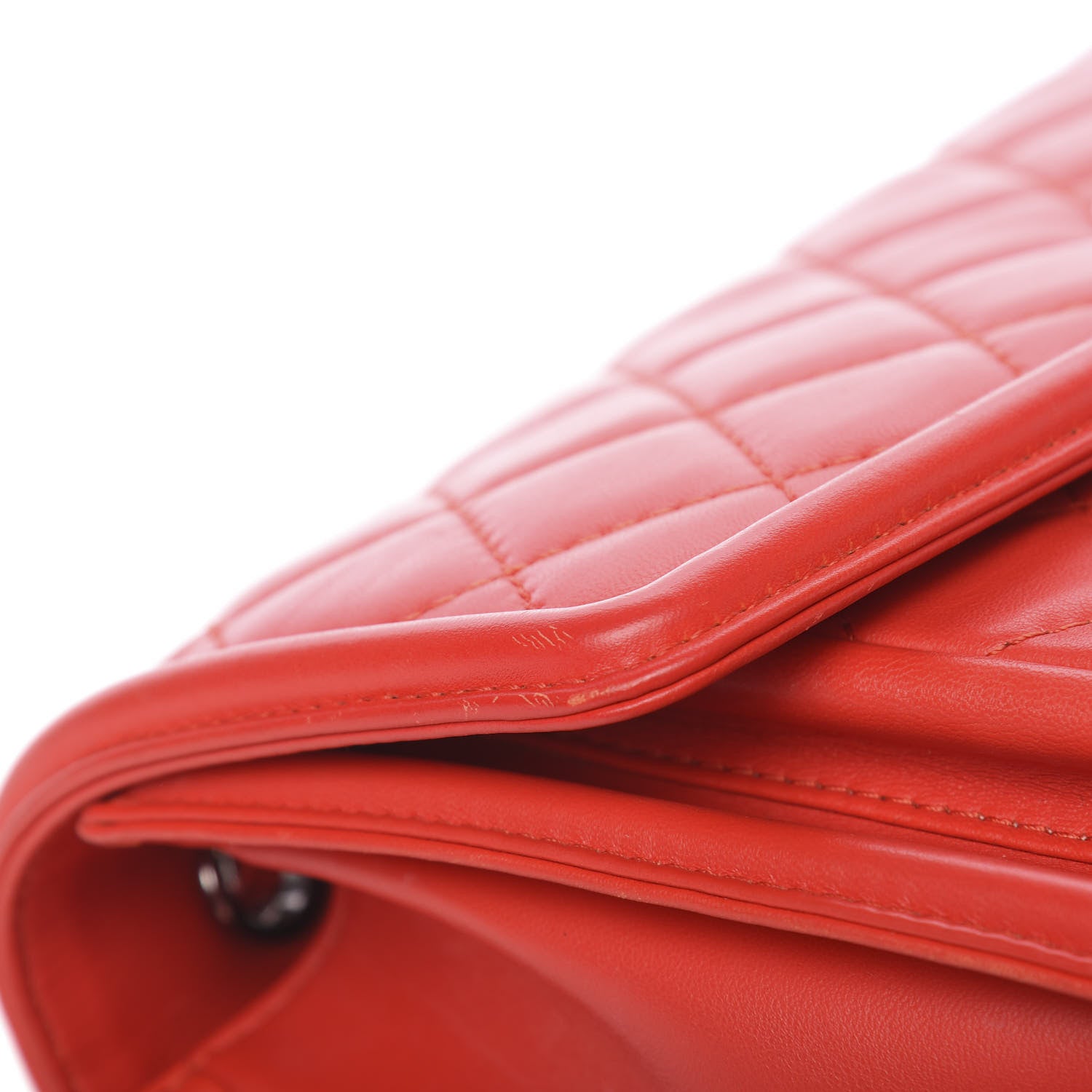 Chanel Lambskin Quilted Large Geometric Flap Red 12 of 16