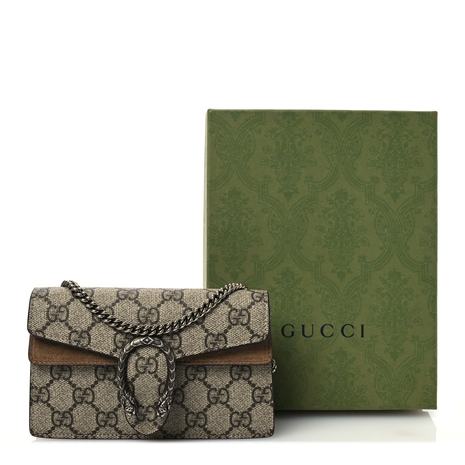 Gucci GG Supreme Monogram Super Mini Dionysus Shoulder Bag Taupe 12 of 12