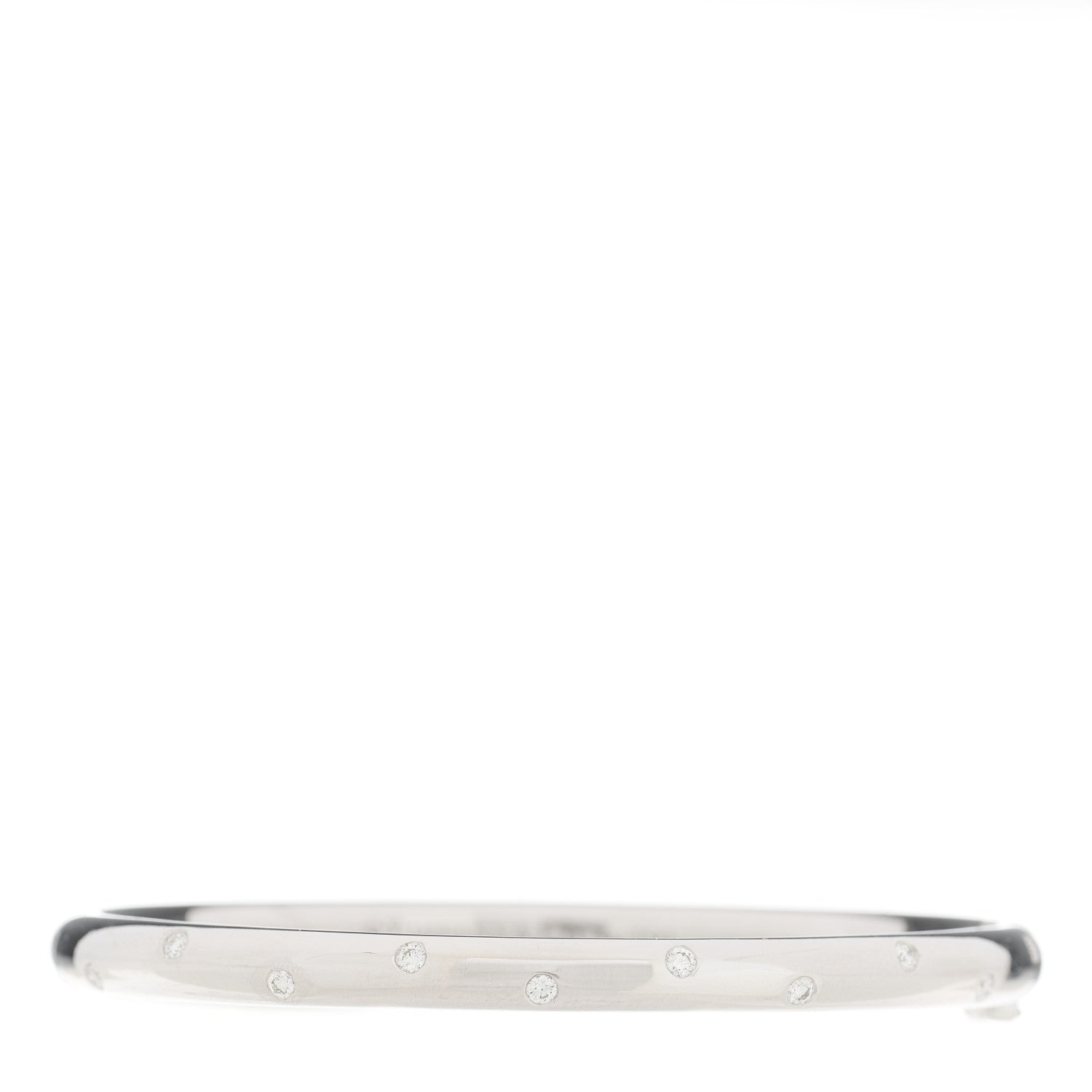 Tiffany 18K White Gold Diamond 4.5mm Etoile Bangle Bracelet 1 of 4
