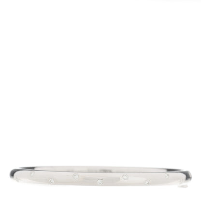 Tiffany 18K White Gold Diamond 4.5mm Etoile Bangle Bracelet 1 of 4