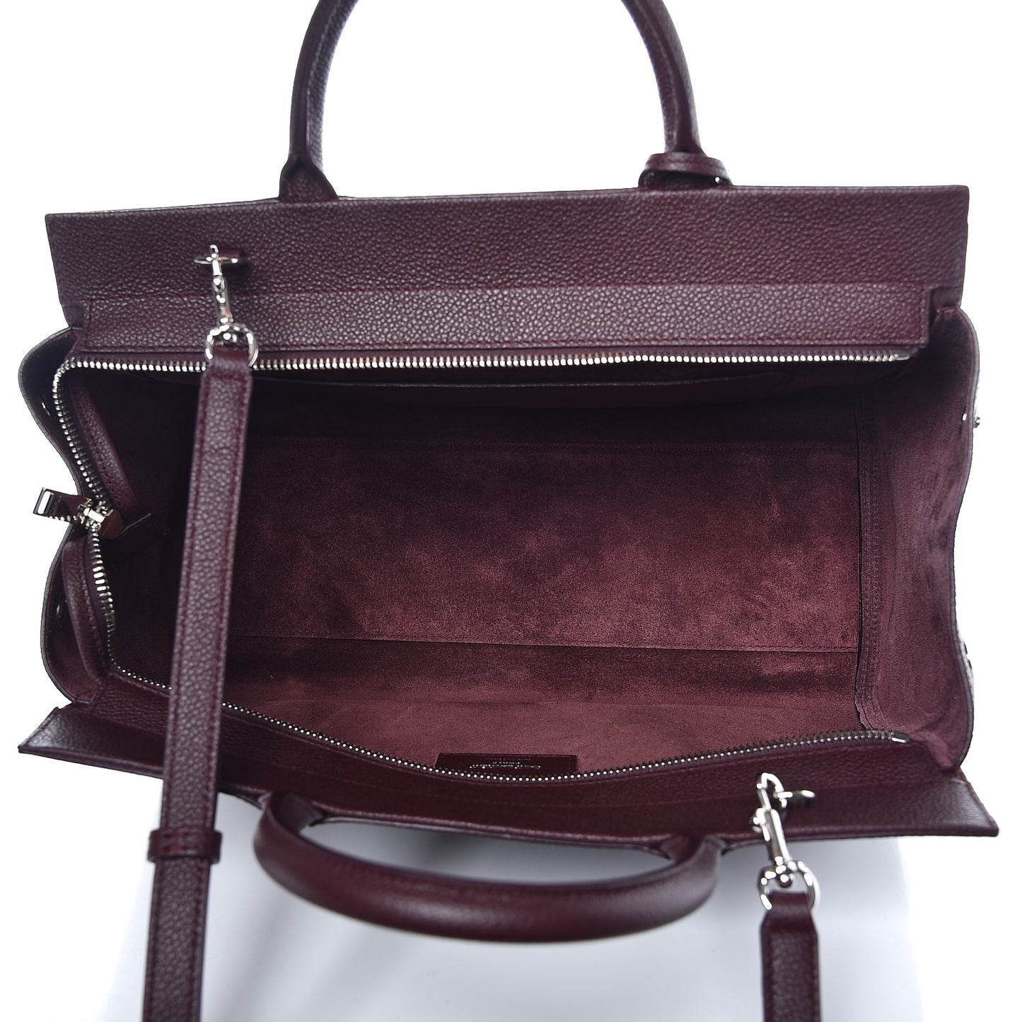 Grained Calfskin Small Cabas Rive Gauche Amaranto
