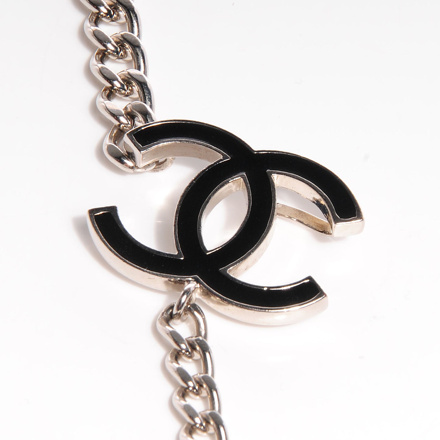 Enamel CC Ceinture Fantai Adjustable Belt Silver Black