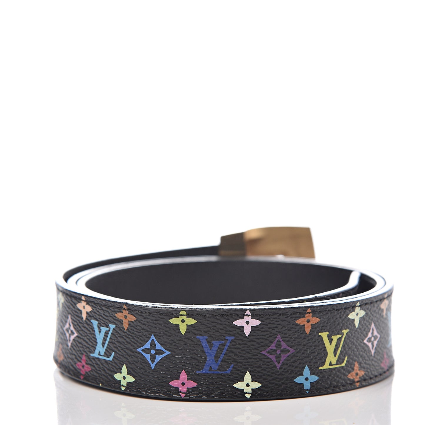Monogram Multicolor LV Cut Reversible Belt 85 34 Black
