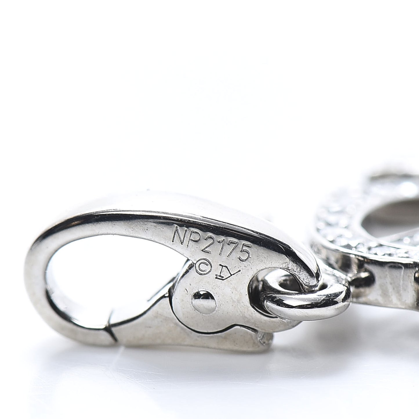 18K White Gold Diamond Logo Charm