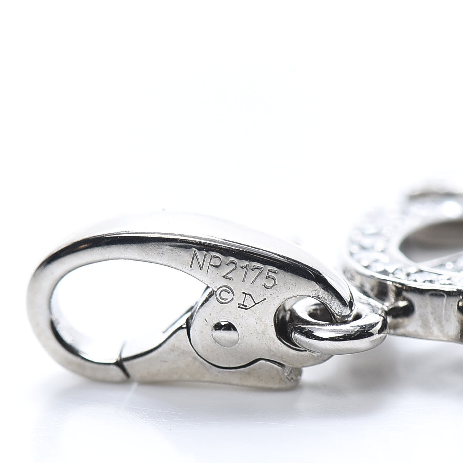 Cartier 18K White Gold Diamond Logo Charm 4 of 4