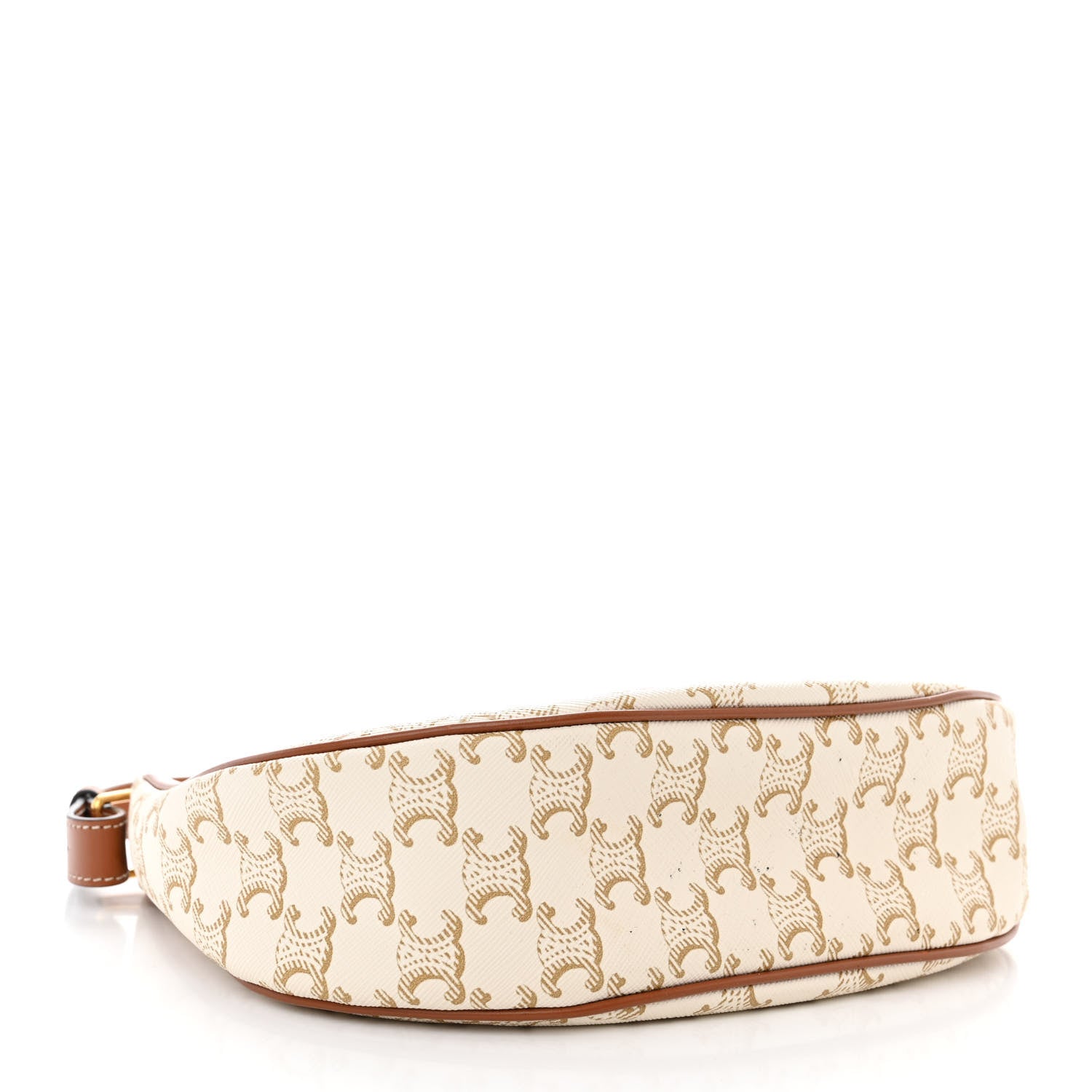 Celine Canvas Calfskin Ava Triomphe Shoulder Bag White 4 of 14