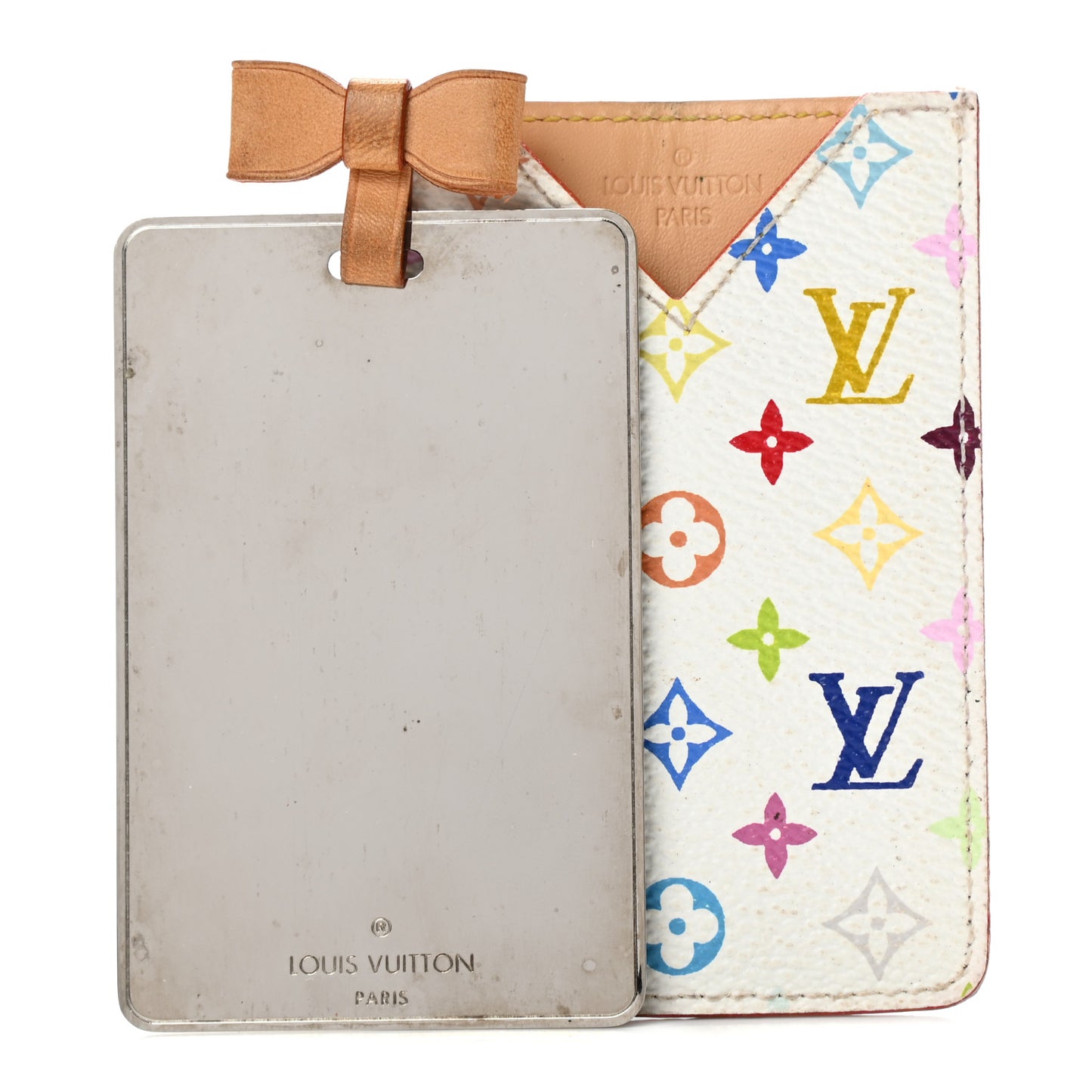 Monogram Multicolor Mirror and Case Pouch White