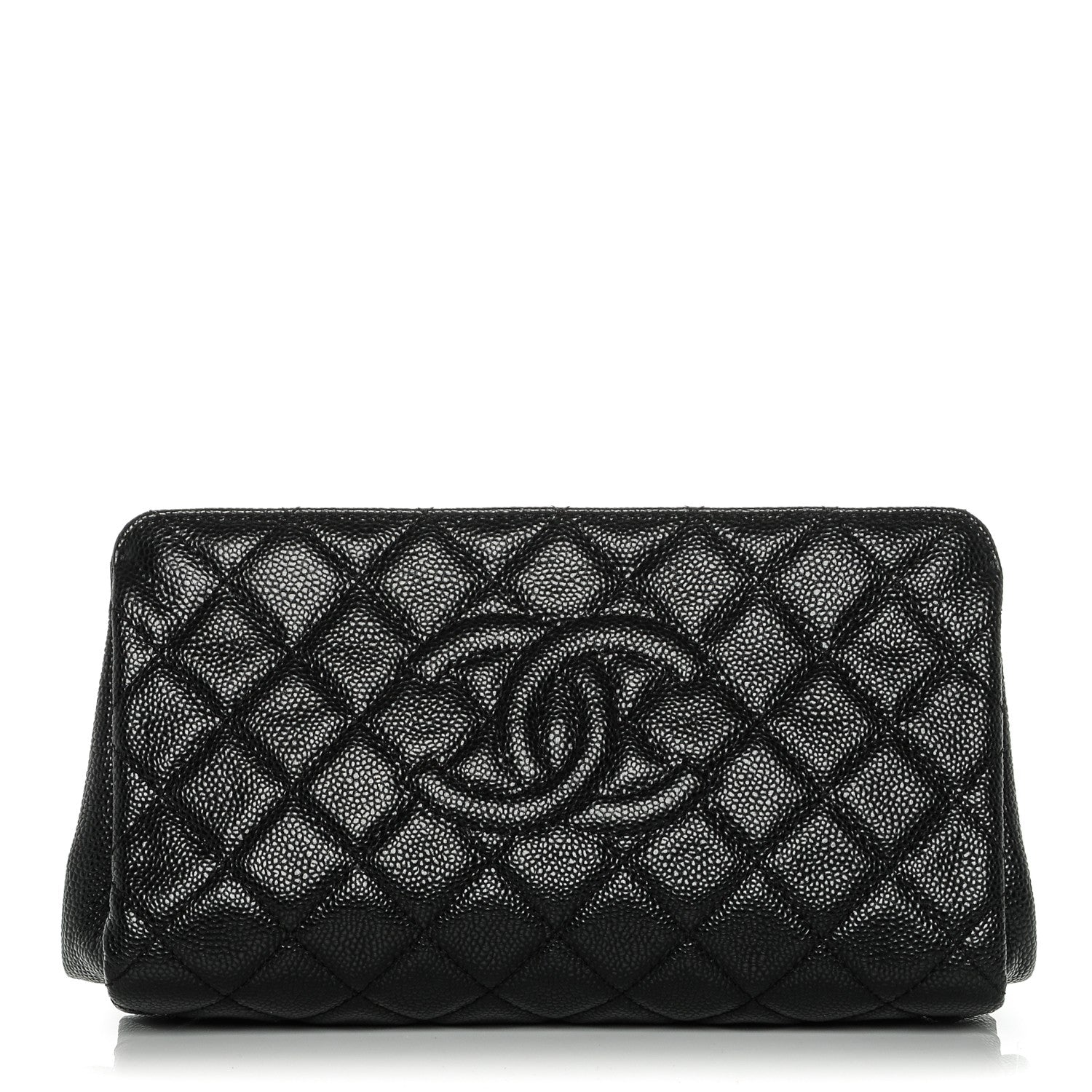 Chanel Caviar Quilted CC Large Clutch Black 1 of 7