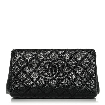 Chanel Caviar Quilted CC Large Clutch Black 1 of 7
