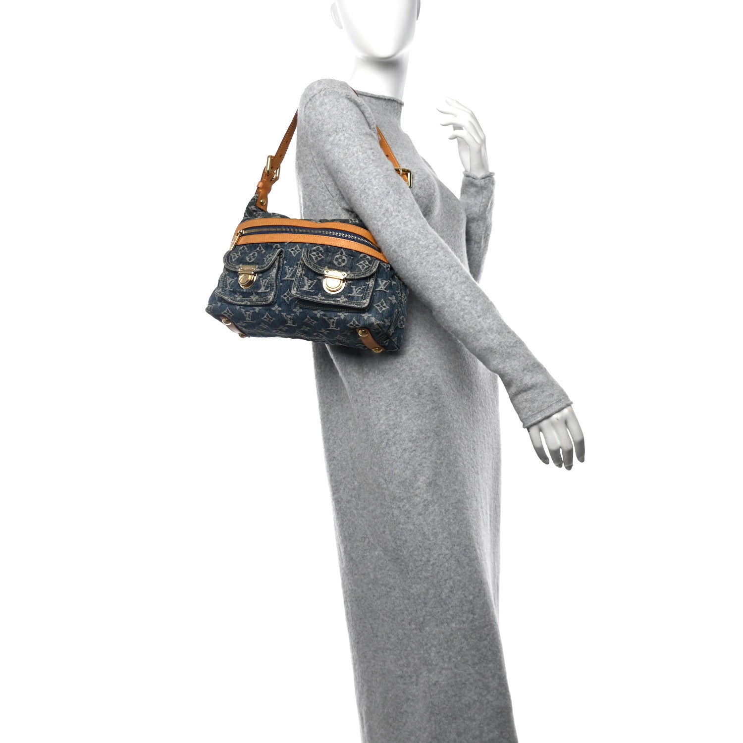Louis Vuitton Monogram Denim Baggy PM Blue 2 of 10