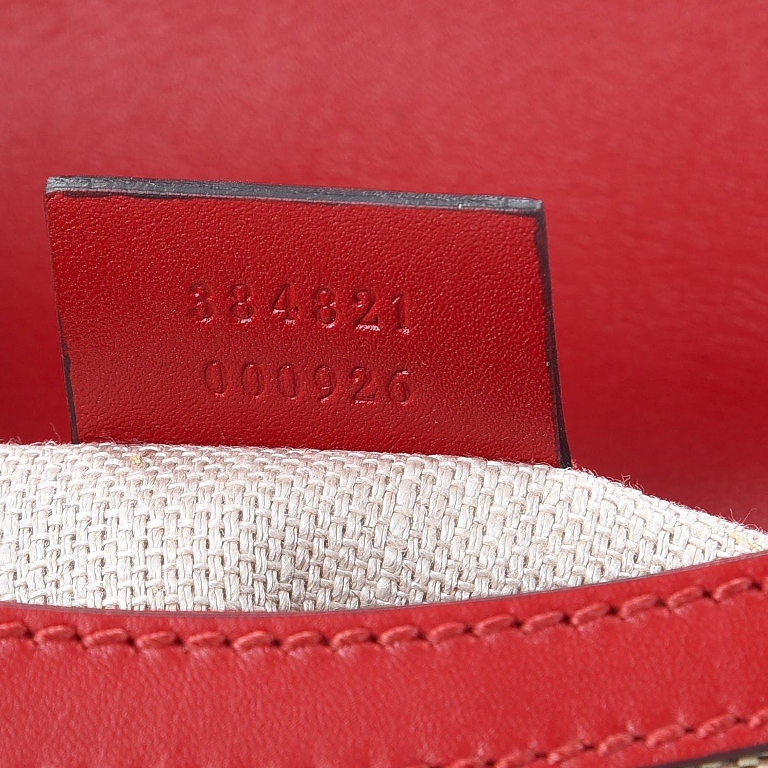 Gucci Monogram Ruinart Calfskin Small Lady Web Shoulder Bag Beige Ebony Hibiscus Red 7 of 7