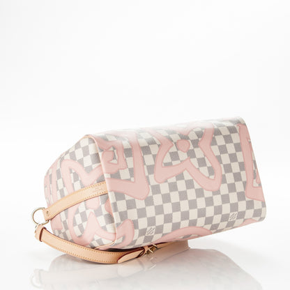Louis Vuitton Damier Azur Tahitienne Speedy Bandouliere 30 Rose Ballerine 4 of 7