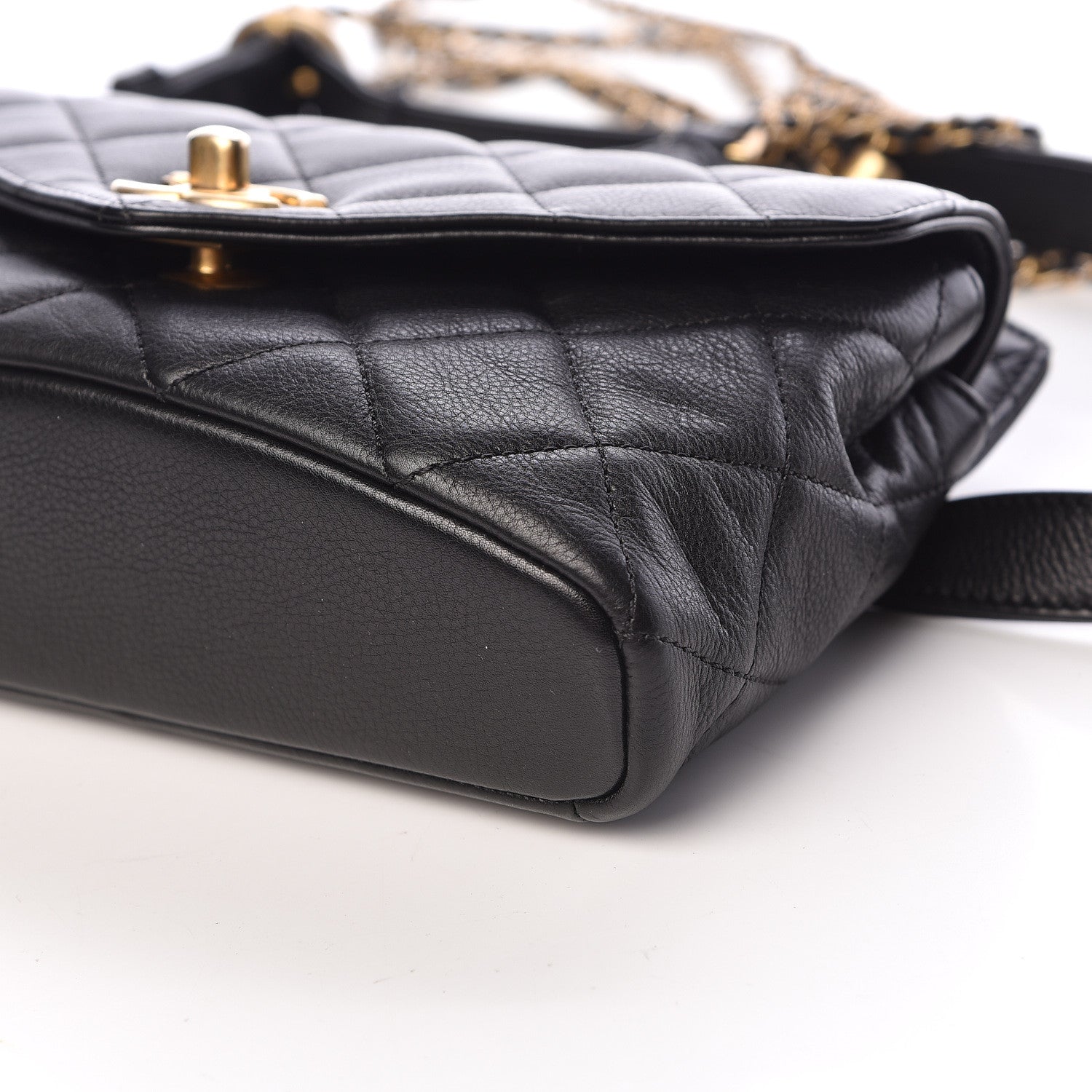 Chanel Calfskin Quilted Carry With Chic Flap Waist Bag With Chain Black 7 of 10