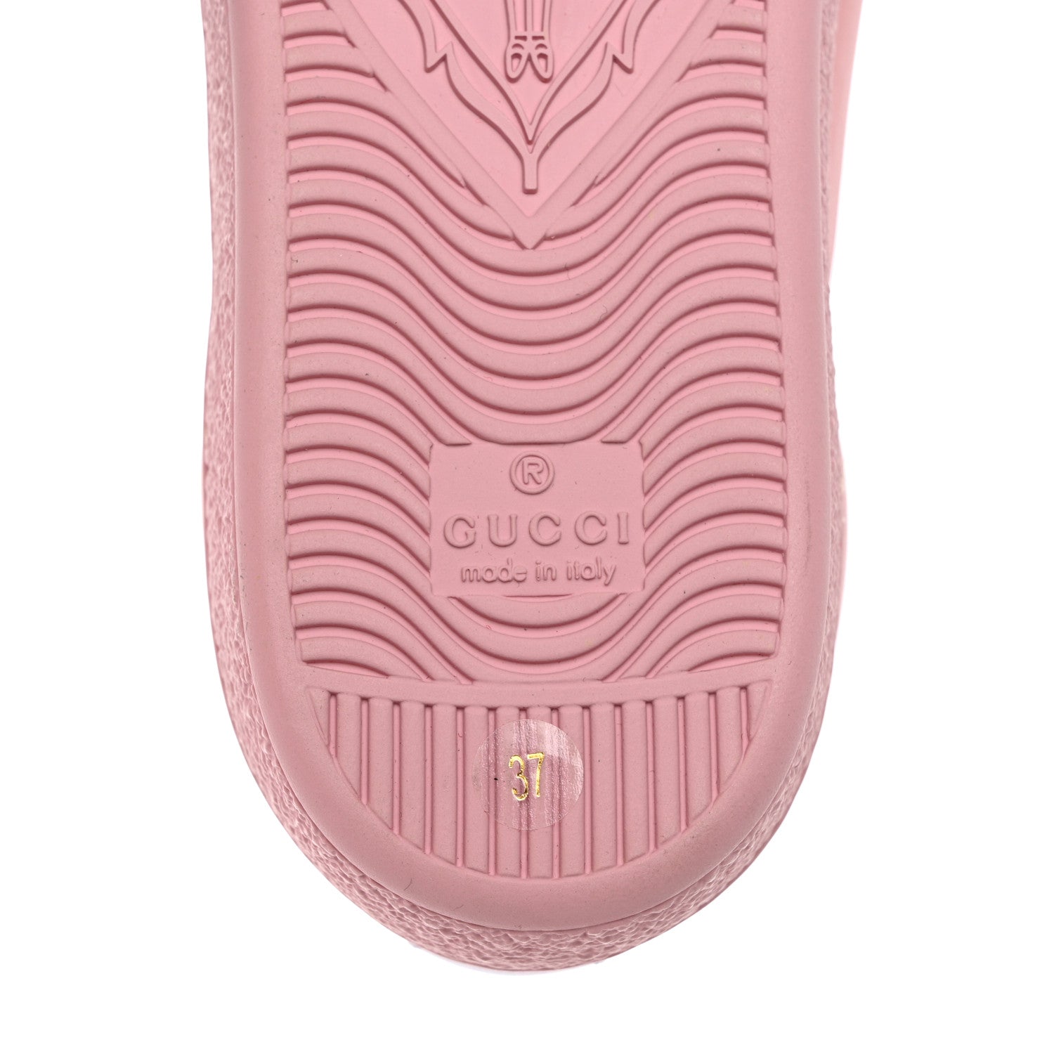 Gucci Calfskin Interlocking G Perforated Womens Ace Sneakers 37 Wild Rose Lapis 8 of 9