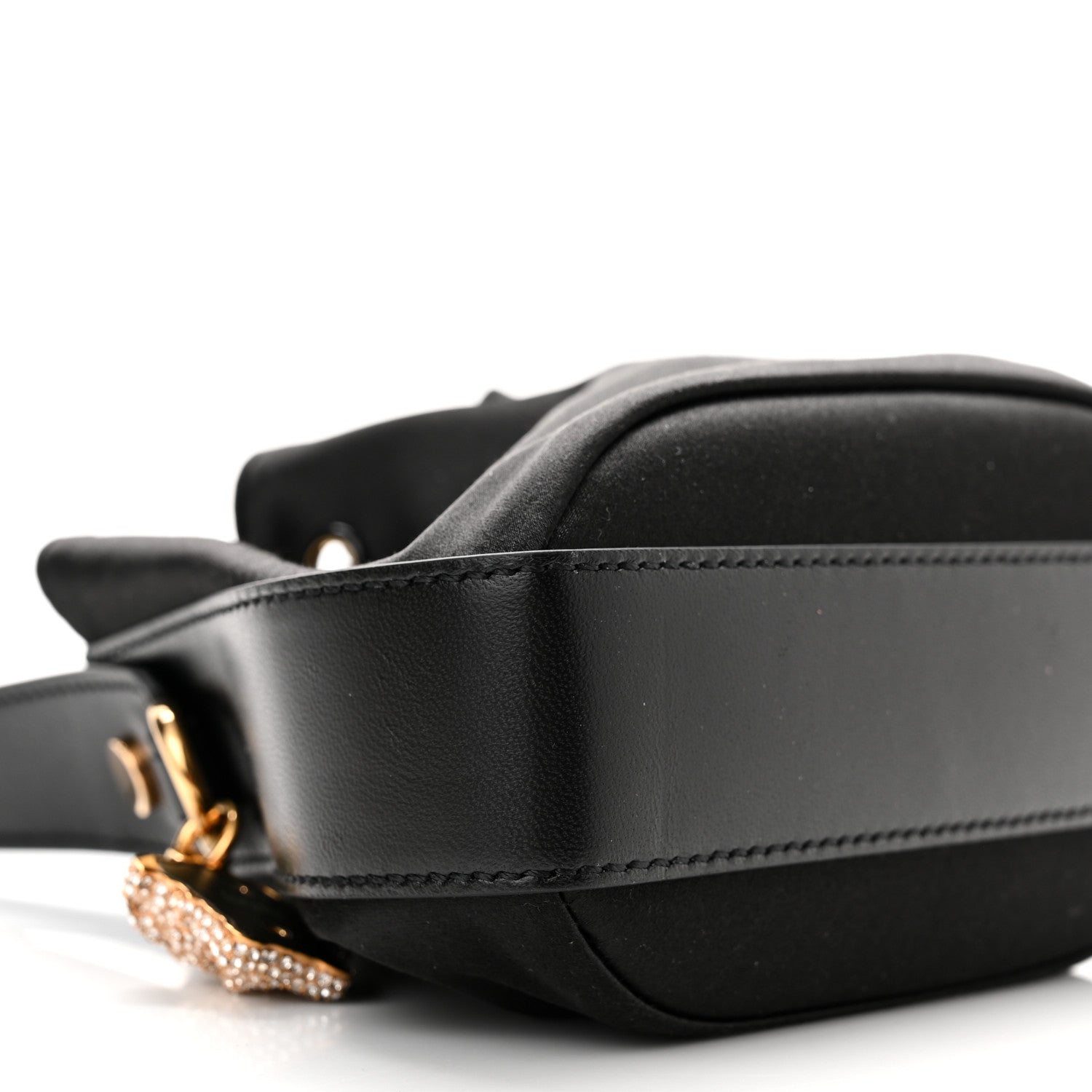 Versace Satin Medusa Drawstring Bucket Bag Black 8 of 10
