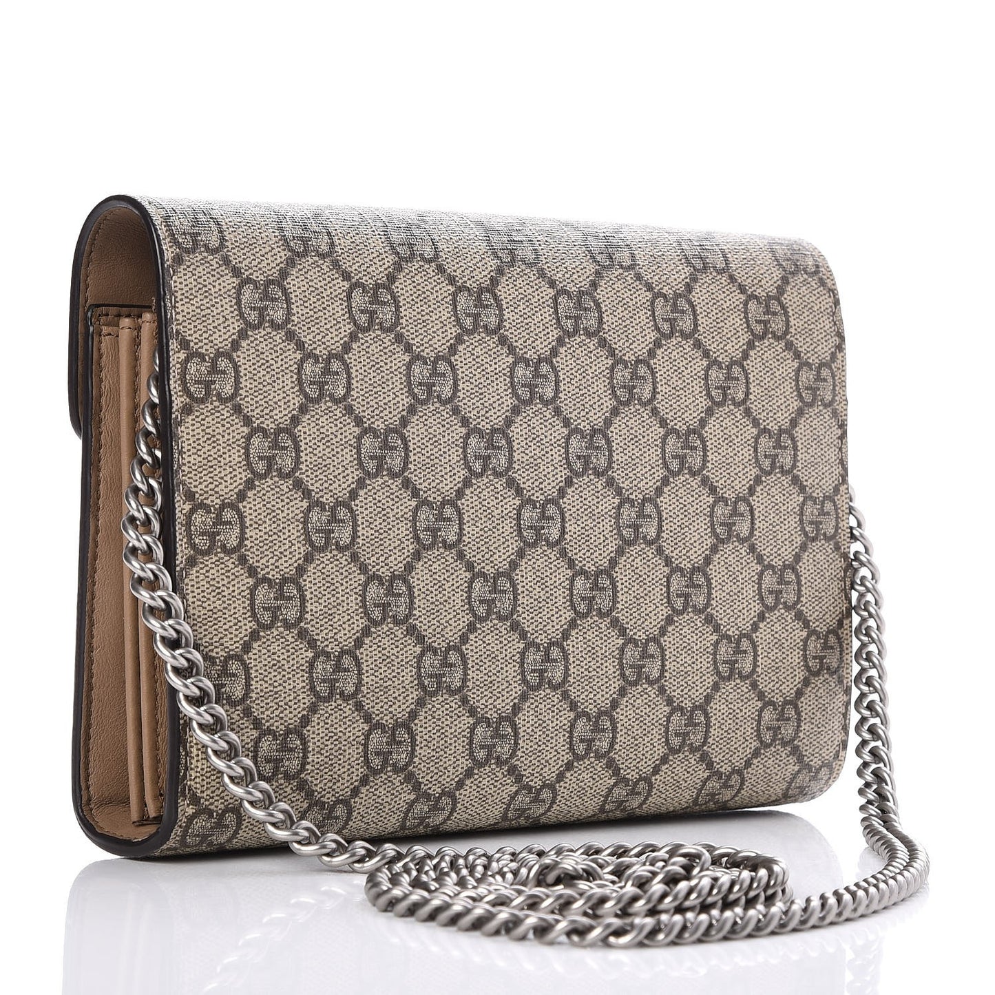 GG Supreme Monogram Mini Dionysus Chain Wallet Beige Taupe