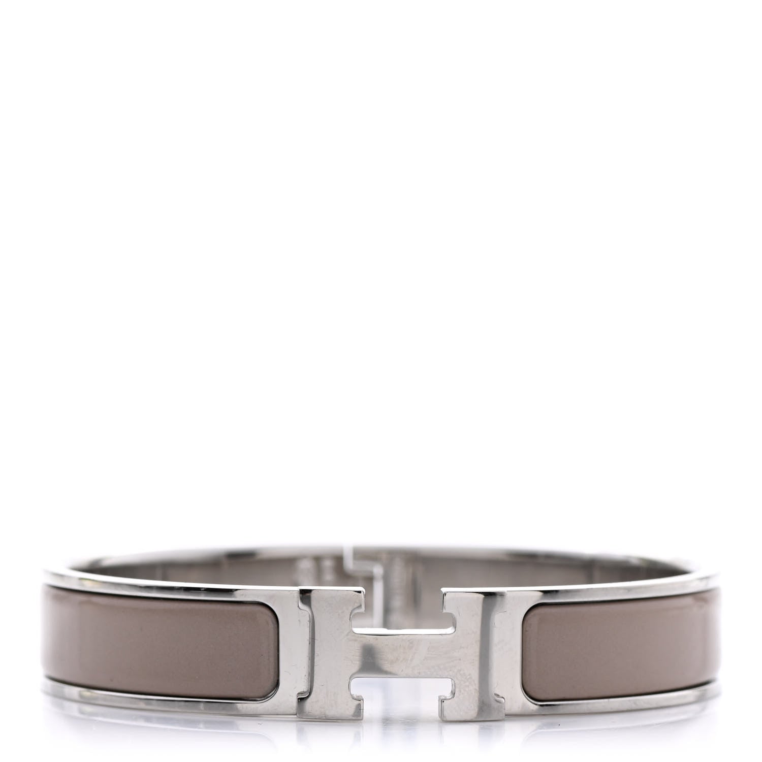 Hermes Enamel Narrow Clic Clac H Bracelet GM Marron Glace 1 of 5
