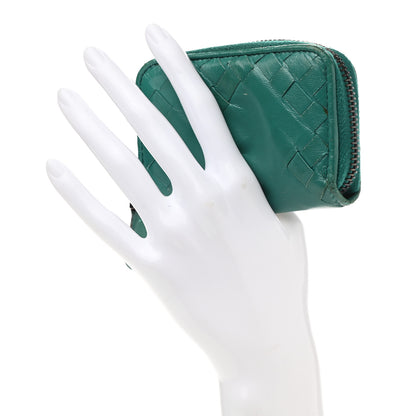 Bottega Veneta Nappa Intrecciato Zip Around Coin Purse Lagoon 2 of 11