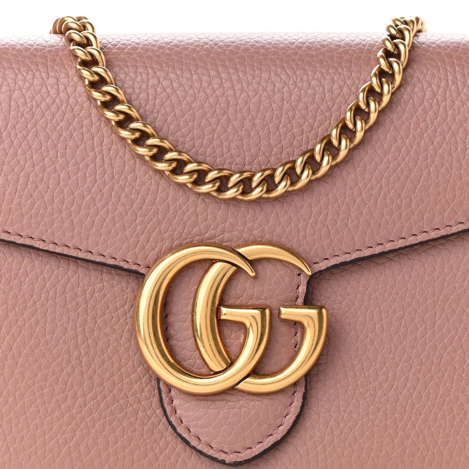 Gucci Cellarius Calfskin GG Marmont Chain Wallet Rosy Phard 7 of 11