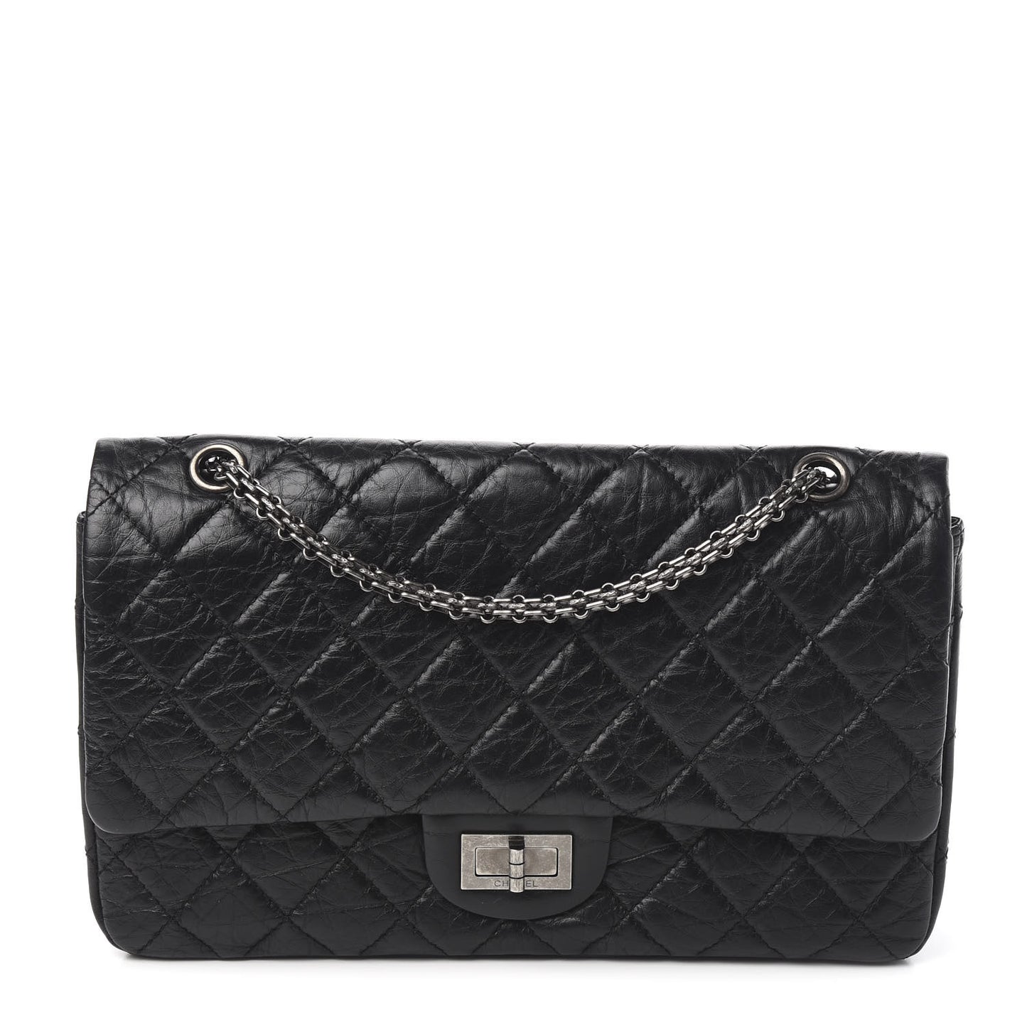Aged Calfskin Quilted 2.55 Reissue 226 Flap Black