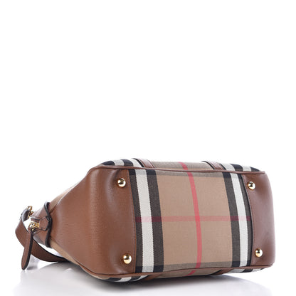 Burberry Derby Calfskin House Check Medium Milverton Satchel Tan 4 of 9