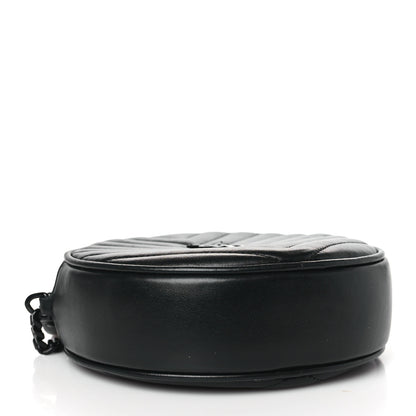 Saint Laurent Calfskin Matelasse Chevron Round Vinyle Camera Bag Black 4 of 10