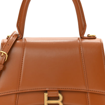 Balenciaga Shiny Box Calfskin Small Hourglass Top Handle Bag Camel 7 of 13