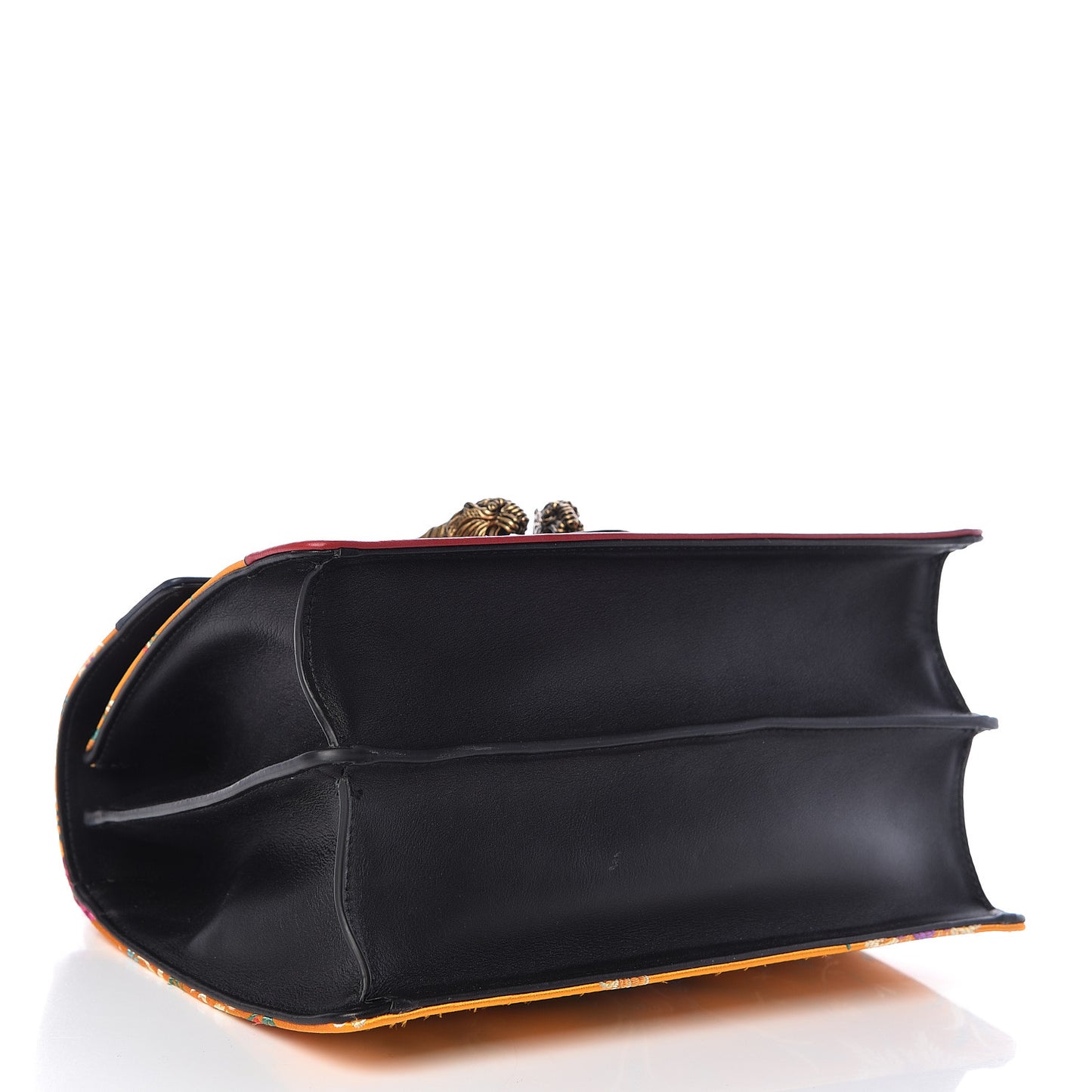 Satin Calfskin Bamboo Web Tokyo Print Medium Dionysus Top Handle Bag Giallo Multicolor Blue Agata Hibiscus Red