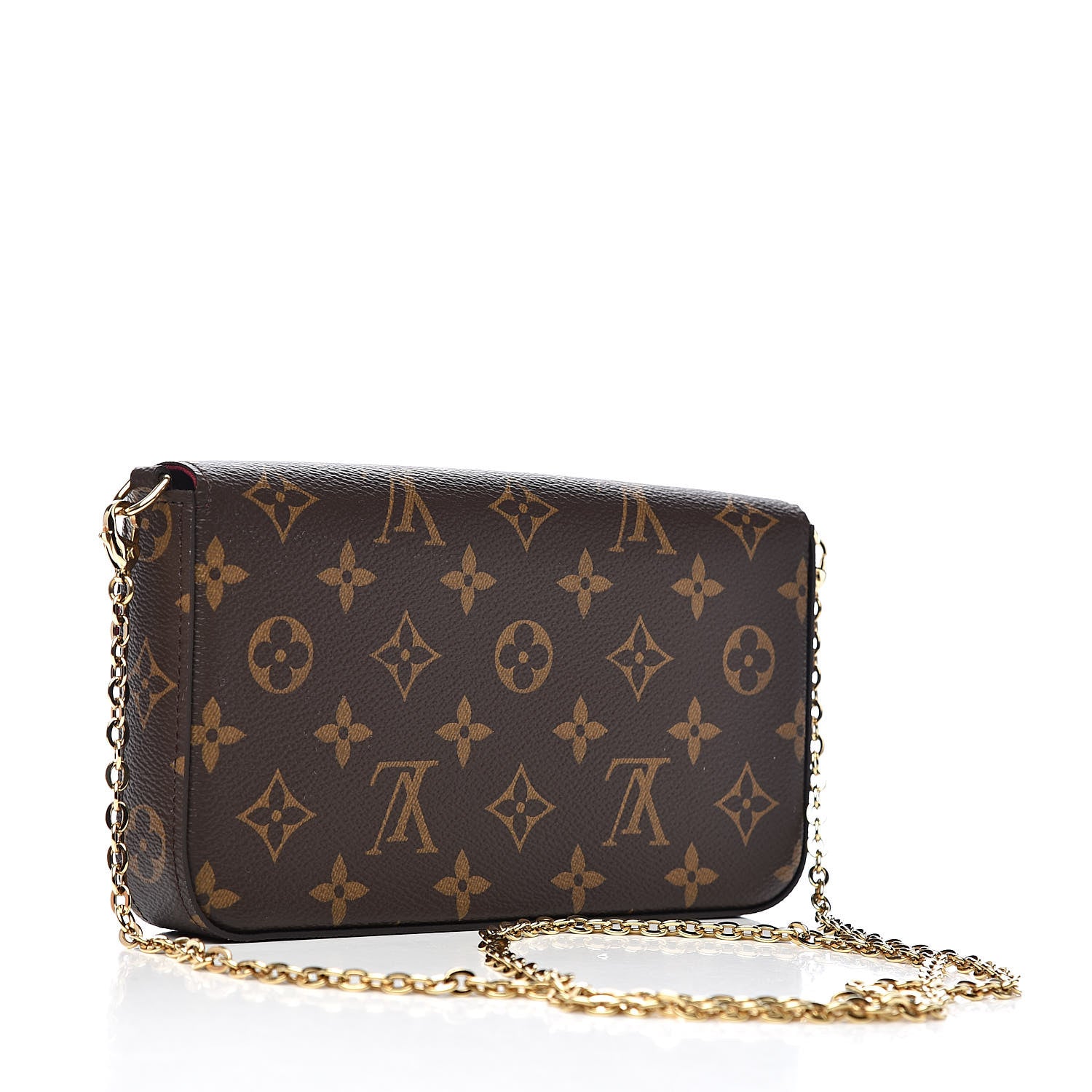 Louis Vuitton Monogram Pochette Felicie Chain Wallet Fuchsia 3 of 11